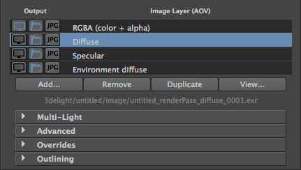 Output: Image Layers (AOVs) - 3Delight for Maya (RenderMan) - 3DL Docs